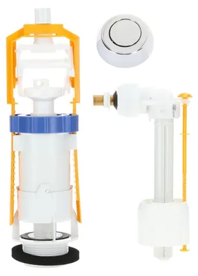 Image de Mécanisme WC interrompable chromé + robinet flotteur standard - GARIS - W03-4500G