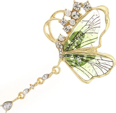 Produktbild von Brosche für Damen, Schmetterlingsform, Quaste, Strass, Pailletten, Dekor, rutschfest, Anzug, Mantel, Kragen, Hut, Schal, Dekoration, Kleidungsnadel, Abschlussball, Party, Einlage, Kleidungsstück, Schmuck
