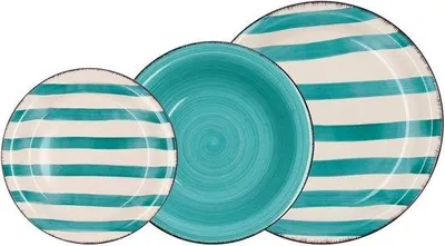Immagine prodotto di Servizio in Vetroceramica da 18 pezzi per 6 persone - Set di piatti turchesi per 6 persone