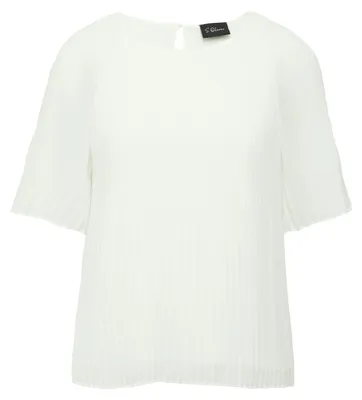 Produktbild von s.Oliver Chiffon-Bluse Regular Fit mit Plissee, All-over-Print und kurzen Raglanärmeln