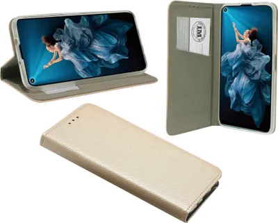 Produktbild von cofi1453® Buch Tasche "Smart" kompatibel mit HONOR 20 PRO Handy Hülle Etui Brieftasche Schutzhülle mit Standfunktion, Kartenfach Gold
