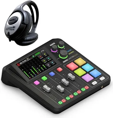 Immagine prodotto di Stazione Podcast Rode Rodecaster Pro Duo con cuffie