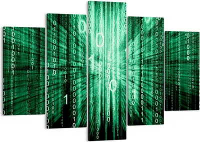 Produktbild von Bild auf Leinwand - Leinwandbild - Abstrakt zusammenfassungszahlen - 150x100cm - Wand Bild - Wanddeko - Leinwanddruck - Bilder - Kunstdruck - Leinwand bilder - Wandkunst - EA150x100-2290