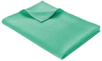 Produktbild von Unyqoos® Baumwolldecke Waffelpiqué 150 x 200 cm, 100% Baumwolle, Mintgrün – atmungsaktiv, , waschbar bis 60°C