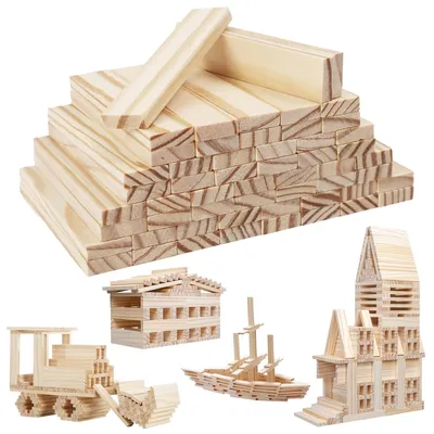 Imagen del producto de Juego de 100 bloques de madera para uso creativo