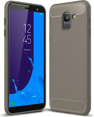 Produktbild von Samsung Galaxy J6 Hülle Silikon Grau Carbon Optik Case TPU Handyhülle Bumper 211783