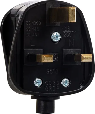 Produktbild von Steckeradapter Typ G (UK) BS-1363, Schwarz, mit 13-A-Sicherung, 5.1x5x2 cm für Computerperipheriegeräte