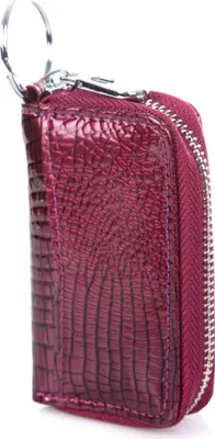 Zdjęcie produktu dla Damskie Etui Na Klucze Eleganckie Skórzane Lakierowane Fioletowe