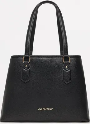 A black Valentino Bags Shopper Brixton X01 handbag is shown against a white background.