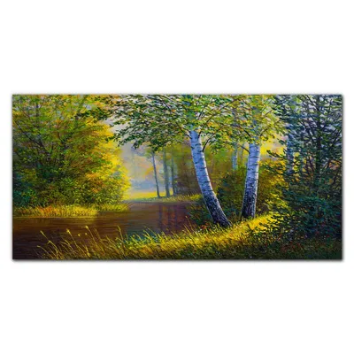 Produktbild von Coloray Bild aus Leinwand 140x70 Leinwand Dekoration - Waldblumen Natur Fluss