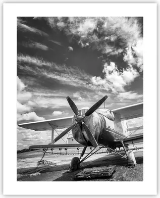Produktbild von Poster - Poster ohne Rahmen - An-2 Flugzeug Schwarzweiß - 40x50 cm - Wand Bild - Wanddeko - Wandbilder - Kunstposter - Wandposter - Bilder - Kunstdruck - Wanddekoration - Wandbild - P2XPA40x50-4228