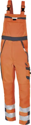 Produktbild von Latzhose Warnschutz orange/grau, Gr. 064 - PKA Klöcker