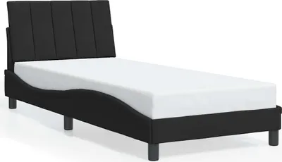 Image de vidaXL Cadre de lit sans matelas "Hanko" noir 80x200 cm velours