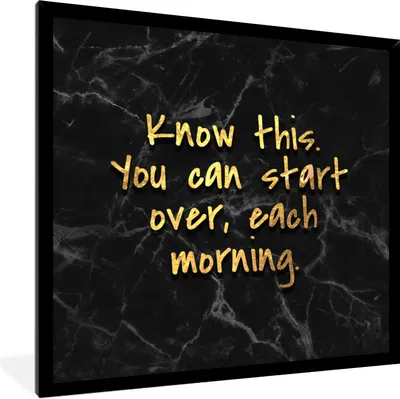 Produktbild von MuchoWow® Gerahmtes Poster Zitate - Motivation - Gold - Marmor 40x40 cm - Poster mit Schwarzem Bilderrahmen Wandposter Rahmen Foto Bilder - Mit Rahmen - Wanddekoration Schlafzimmer