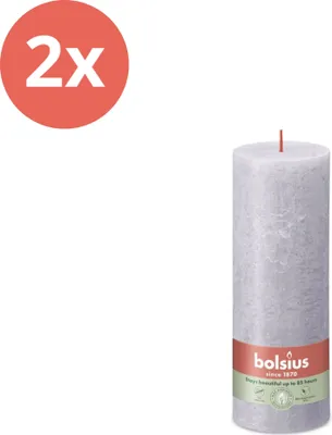 Image de Bolsius - Bougies rustiques - 190/68 - 1 par paquet - Frosted Lavender - Pack d'avantages - 2 pièces