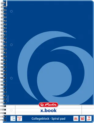 Produktbild von Herlitz Collegeblock XL / 160 Bl. / DIN A4 / Spiralblock / Lin. 27 / liniert
