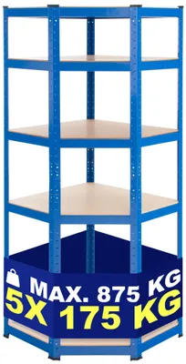 Image de Étagère d'angle CLP Flint bleue 100 x 80 x 180 cm