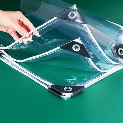 Image de Omgoods - Bâche transparente étanche, 2 x 2 mètres, avec œillets