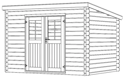 Produktbild von Gartenhaus Blockbohlenhaus CA2975 28 mm naturbelassen
