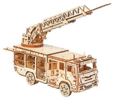 Productafbeelding van Solidchoice - 3D Houten Puzzel Mechanische weerwagen voor Volwassenen