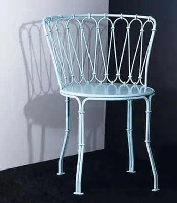 Image de Casa Padrino Luxe Art Nouveau Fer Forgé Chaise de Jardin Blanc H. 81 cm
