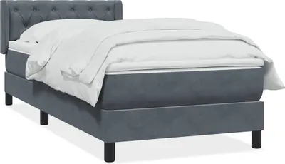 Obrázok produktu pre vidaXL Box spring posteľ s matracom tmavosivá 80x210 cm zamat