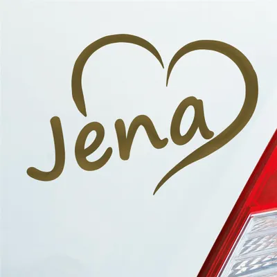 Produktbild von Auto Aufkleber Jena Herz Stadt City Liebe Love Heimat 12x8 cm Gold Sticker Heckscheibenaufkleber