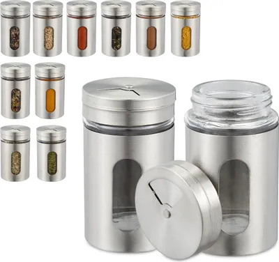 Produktbild von relaxdays Gewürzstreuer-Set silber 12 St.