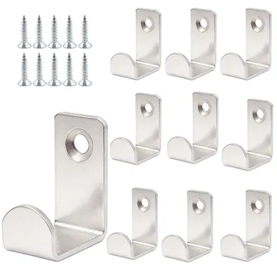 Immagine prodotto di Appendiabiti argento - Ganci in acciaio inox - 10 pezzi - Con viti - A forma di L