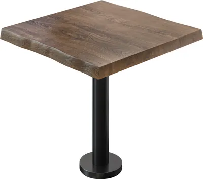 Produktbild von PML | Bistro Baumkanten Tisch | Quadratisch | 70 x 70 x 77 cm | Walnuß / Schwarz | Bistrotisch Gastro Tisch Waldkante