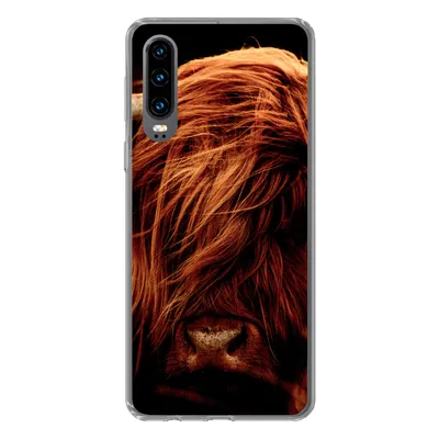 Produktbild von MuchoWow® Handyhülle Schutzhülle Hülle für Huawei P30 Schottischer Highlander - Kuh - Hörner - Porträt - Tiere Silikon Softcase Handy Hülle - Kartenbesitzer