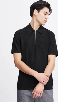 Produktbild von Casual Friday CFKarl SS structured polo knit Herren Poloshirt Shirt Umlegekragen Reißverschluss 100% Baumwolle regular fit