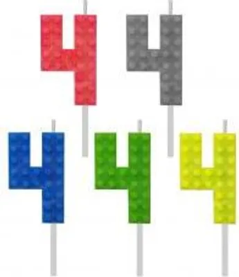 Immagine prodotto di Blocchi di candele di compleanno, numero 4, altezza 5,5 cm