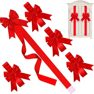 Produktbild von große rote Weihnachtsschrankbögen 90x45 cm, Kamintürdekoration, Weihnachtsbaum