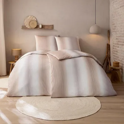 Produktbild von Estella Mako Interlock Jersey Bettwäsche Caspian leinen 135x200 cm + 80x80 cm