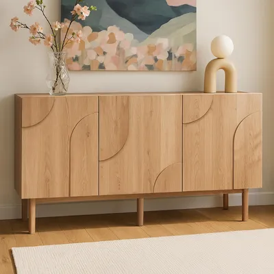 Immagine prodotto di Credenza 3 ante in nobilitato cm 160 effetto legno - Oviala Thea