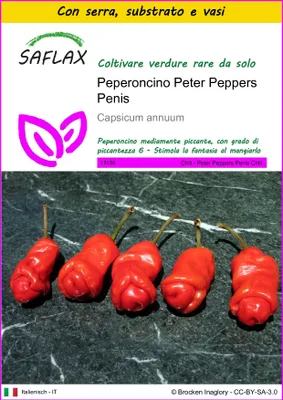 Immagine prodotto di SAFLAX Insieme di coltivazione - Peperoncino Peter Peppers Penis - 10 semi - Capsicum