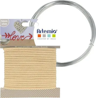 Produktbild von Vanille-Strickgarn 5 mm x 5 m + Aluminiumfaden