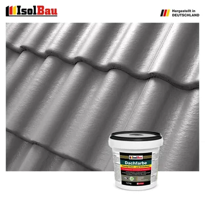 Produktbild von Isolbau Dachfarbe Betongrau 1,5 kg Sockelfarbe Fassadenfarbe Dachbeschichtung RAL Farbe