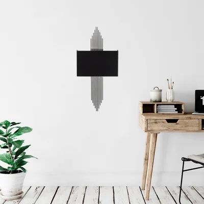 Immagine prodotto di Opviq, 614, 35 x 10 x 2, lampada da parete, nero, argento, corpo in metallo