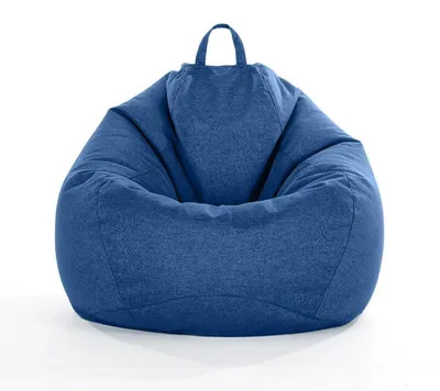 Zdjęcie produktu dla Pufa bez wypełnienia, przeznaczona dla dorosłych i dzieci, poduszka podłogowa, fotel typu beanbag, do użytku wewnątrz i na zewnątrz, kolor: granatowy, rozmiar: S - 60x75 cm