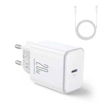 Produktbild von JOYROOM JR-TCF06 Netzladegerät USB-C PD 20 W + USB-C-Kabel – Weiß