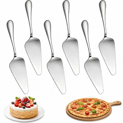 Image de 6 cuillères à gâteau en acier inoxydable, ensemble
