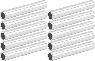 Imagen del producto de Tubo de aluminio redondo, 50 mm de longitud, 6 mm de diámetro interior, 8 mm de diámetro exterior, 10 unidades, para construcción