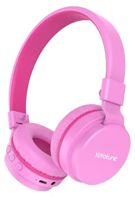 Obrázok produktu pre Bluetooth slúchadlá pre deti, ľahké, bezdrôtové, s obmedzovačom hlasitosti (85-94 dB), výdrž batérie až 40 hodín, ružová farba