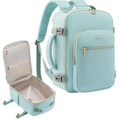 Productafbeelding van Handrugzak, 40x20x25 cm, mintgroen, geschikt als handbagage, met laptopvak, waterafstotend