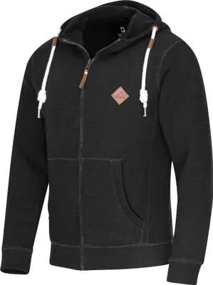 Produktbild von FALKENSTEJN stylischer Kapuzenpullover Sweatshirt mit Logolederpatch Hoodie Pulover mit 2 seitlichen Taschen dunkelblau / M