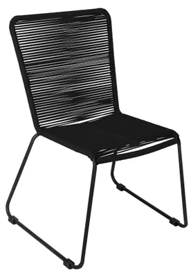Produktbild von Gartensessel Gartenstuhl Outdoor-Seilstuhl Farbe Schwarz mit Eisen-Gestell in schwarz ISRA