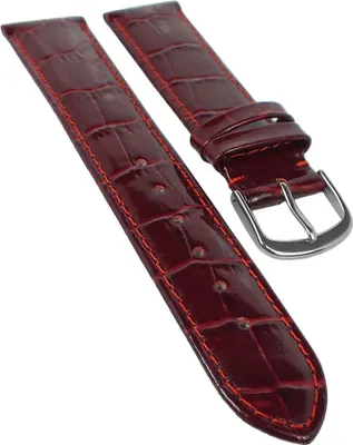 Produktbild von Uhrenarmband Kalbsleder Weinrot glänzend Herzog 20339S, Stegbreite:30mm