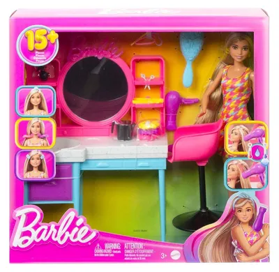 Produktbild von Mattel HKV00 - Barbie - Totally Hair - Haarsalon, Spielset mit Puppe & Zubehör